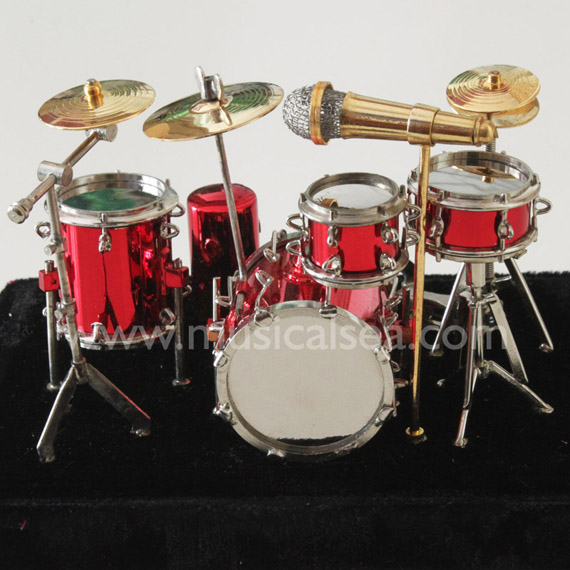 Miniature musical instrument 5pcs Red drums per set